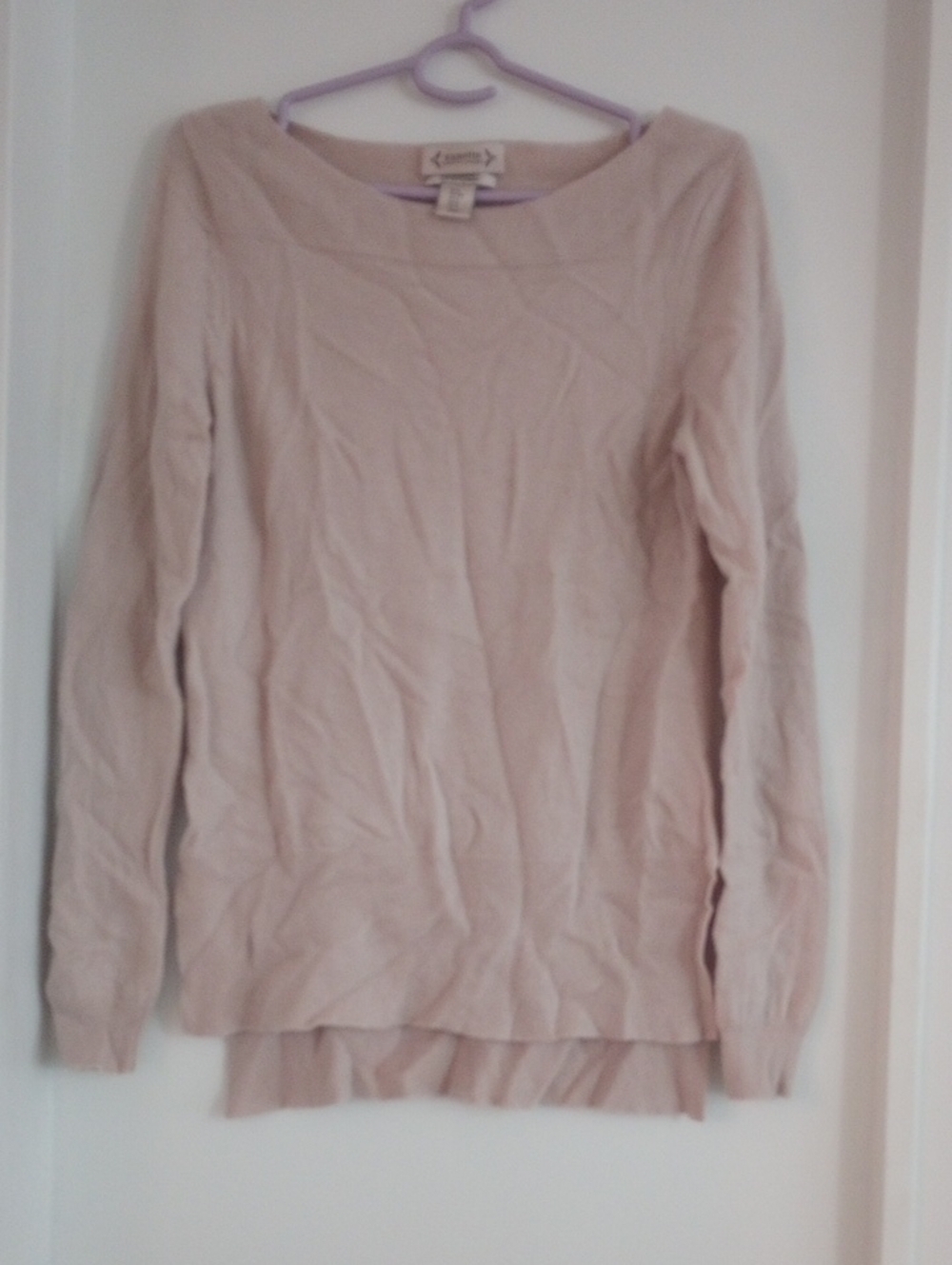 Nanette Lepore 100% Cashmere Light Tan Soft Blush Sweater Size M